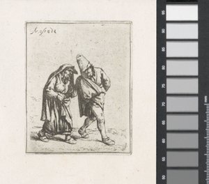 Coppia di contadini che cammina da Adriaen van Ostade
