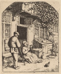 Donna che avvolge su un rocchetto da Adriaen van Ostade