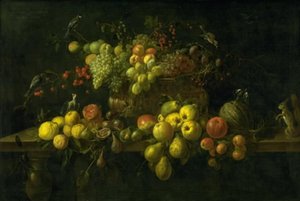 Natura morta con frutta su un tavolo da Adriaen van Utrecht