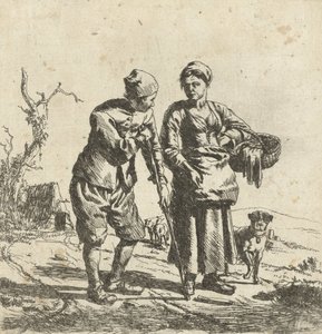 Contadino e sua moglie in conversazione da Adriaen van de Velde