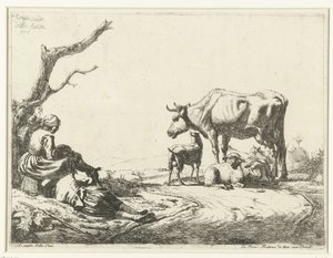 Pastore e pastorella con bestiame da Adriaen van de Velde