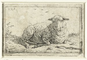 Pecora sdraiata da Adriaen van de Velde