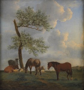 Pascolo con cavalli e bestiame da Adriaen van de Velde
