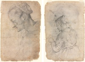 Profilo della testa di una donna (recto) Una cameriera (verso)
