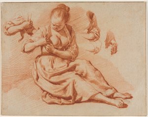 Donna Seduta che Cerca le Pulci da Adriaen van de Velde