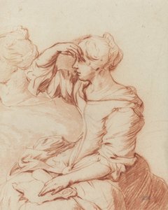 Donna seduta con la mano sugli occhi da Adriaen van de Velde