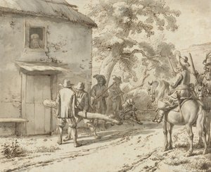 Soldati forzano una porta da Adriaen van de Velde