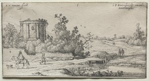 La strada vicino al piccolo tempio rotondo da Adriaen van de Velde