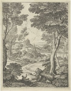 Paesaggio con torre appuntita
