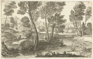 Paesaggio con due pescatori da Adriaen van der Kabel