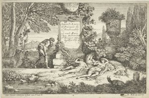 Pastorelle dormienti (Paesaggi, serie 1) da Adriaen van der Kabel