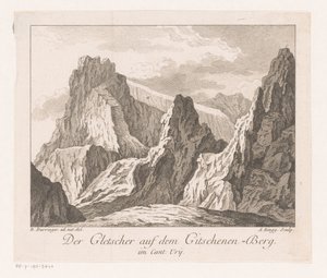 Veduta di un ghiacciaio nelle Alpi