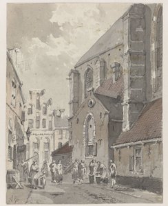 Veduta di Amersfoort, a destra una parte della chiesa di San Giorgio