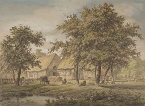 Paesaggio con una fattoria da Adrianus de Visser