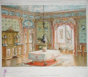 Sala da pranzo moderna, c.1905 da Adrien (after) Simoneton