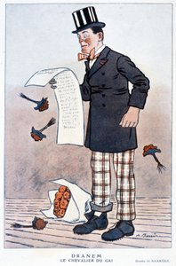 Caricatura di Jules Renard (1864/1910), scrittore francese, di Barrère, A. 1923. da Adrien Barrere