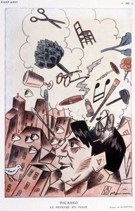 Disegno umoristico su Pablo Picasso di Barrère - in Fantasio, dal 15/11/1928