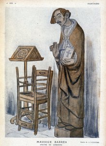 Maurice Barrès e Apotre de Lorraine - Caricatura di Adrien Barrere (1877-1931) in "Fantasio"