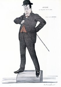 Ritratto di André Antoine (1858-1943), regista, attore, teorico e direttore teatrale francese - Disegno di A. Barrere - in “Fantasio”, 01/06/1907 da Adrien Barrere