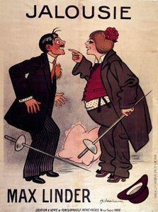 Poster di "Jalouise" (o Max e il marito geloso) di Max Linder (Gabriel Lieuvielle) da Adrien Barrere