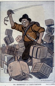 Theodore Roosevelt - di Barrère, in "Fantasio" del 01/09/1915 da Adrien Barrere