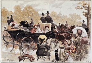 Passeggiata dei bambini agli Champs-Elysées di Marie, fine XIX secolo da Adrien Emmanuel Marie