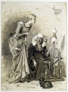 La Bella Addormentata - in "Le fiabe" di Charles Perrault, illustrazioni di Adrien Marie da Adrien Emmanuel Marie