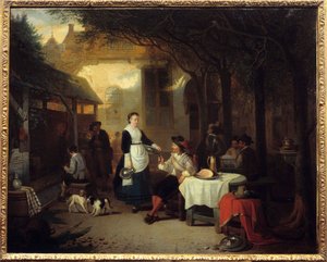 Un gentiluomo in una locanda del XVII secolo (Adriaan de Braekeleer, 1868) da Adrien Ferdinand de Braekeleer