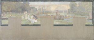 Bozzetto per il municipio di Nogent-sur-Marne: Il riposo - la navigazione, primavera 1889 da Adrien Karbowsky