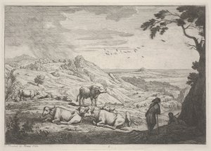 Paesaggio con mucche da Adrien Manglard