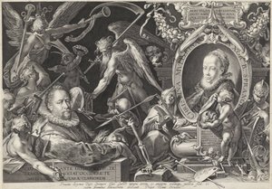 Ritratto allegorico di Bartholomeus Spranger e sua moglie Christina Muller da Egidius  Sadeler (II)