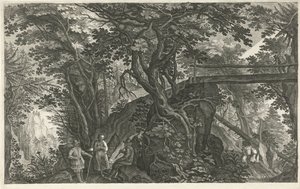 Paesaggio boschivo con un ponte da Egidius  Sadeler (II)
