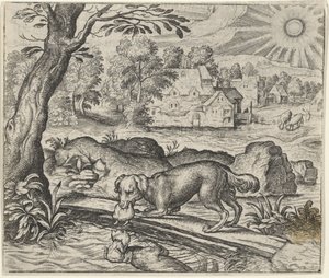 Favola del cane e il suo riflesso da Egidius  Sadeler (II)