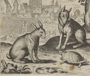Favola della tartaruga e della lepre da Egidius  Sadeler (II)