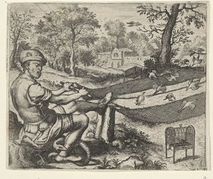 Favola del cacciatore di uccelli e del serpente da Egidius  Sadeler (II)