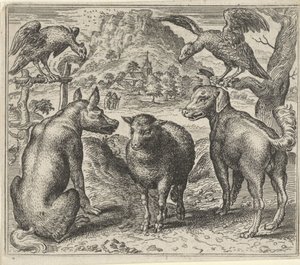 Favola del lupo e la sua causa contro la pecora da Egidius  Sadeler (II)