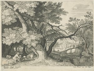 Paesaggio con due cacciatori da Egidius  Sadeler (II)
