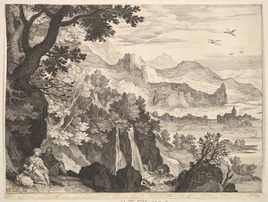 Paesaggio Montuoso con la Sosta durante la Fuga in Egitto da Aegidius Sadeler II