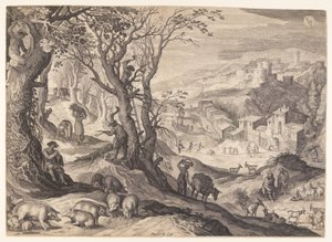 Novembre/dicembre, da I dodici mesi da Aegidius Sadeler II