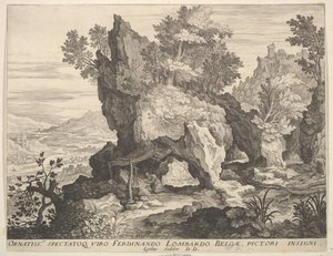 Paesaggio roccioso con San Girolamo da Aegidius Sadeler II