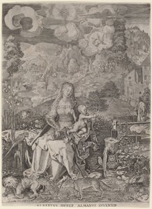 Vergine e Bambino in un Paesaggio da Aegidius Sadeler II after Albrecht Dürer