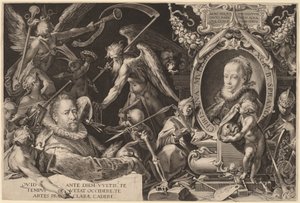 Bartholomaeus Spranger e la sua defunta moglie Christina Muller da Aegidius Sadeler II, after Bartholomaeus Spranger