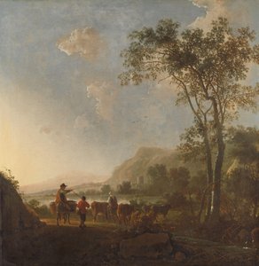 Paesaggio con pastori e bestiame da Aelbert Cuyp (follower of)