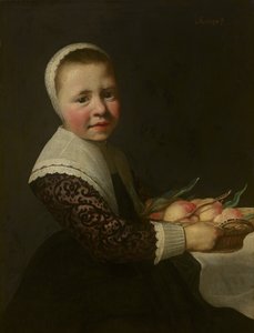 Ritratto di ragazza con pesche da Aelbert Cuyp