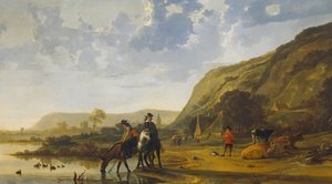 Paesaggio fluviale con cavalieri da Aelbert Cuyp