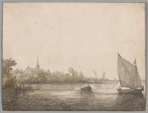 Veduta di IJsselmonde Vista Attraverso il Nuovo Maas