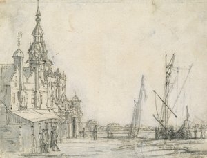 Vista del Groothoofdspoort da nord-est, Dordrecht, 1618