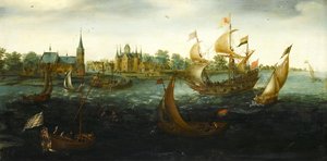 Navi al Largo di IJsselmonde da Aert Anthonisz