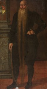 Ritratto di Pieter Dircksz, detto Barba Lunga, membro del Consiglio della Camera degli Orfani a Edam da Aert Pietersz. (attributed to)