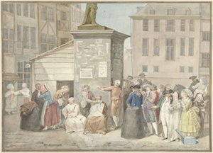 Piazza con monaci e suore durante la rivoluzione in Belgio, 20 ottobre 1787